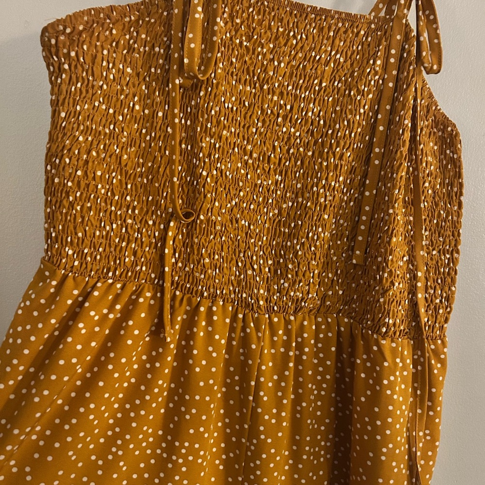 SHEIN Mustard Polka Dot Romper